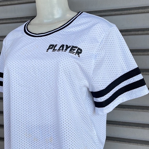 Material Girl Active White Black Crop Top Size L - Picture 4 of 7